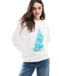 [Cotton:On] Cotton On christmas tree lounge sweatshirt in coconut milk-White L MULTI