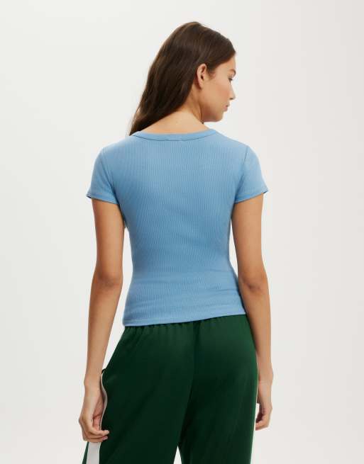Cotton On Christy henley tee in blue , 4 of 4