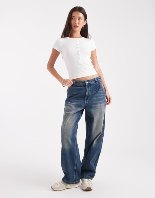 Cotton On - Christy - Hvid T-shirt med henley-detaljer, 4 af 4