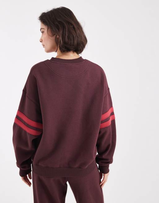 Cotton On – Ciemnobordowa bluza dresowa z grafiką, 3 z 4