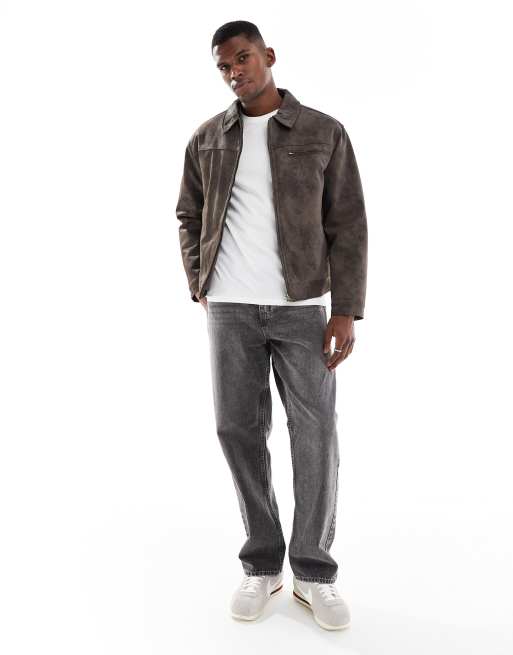 Cotton On – Ciemnoszara krótka kurtka harrington z imitacji skóry, 2 z 5