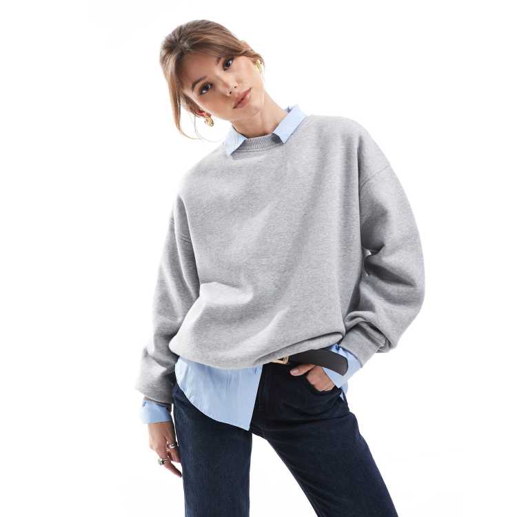 Cotton On classic crew sweatshirt in grey marl | ASOS