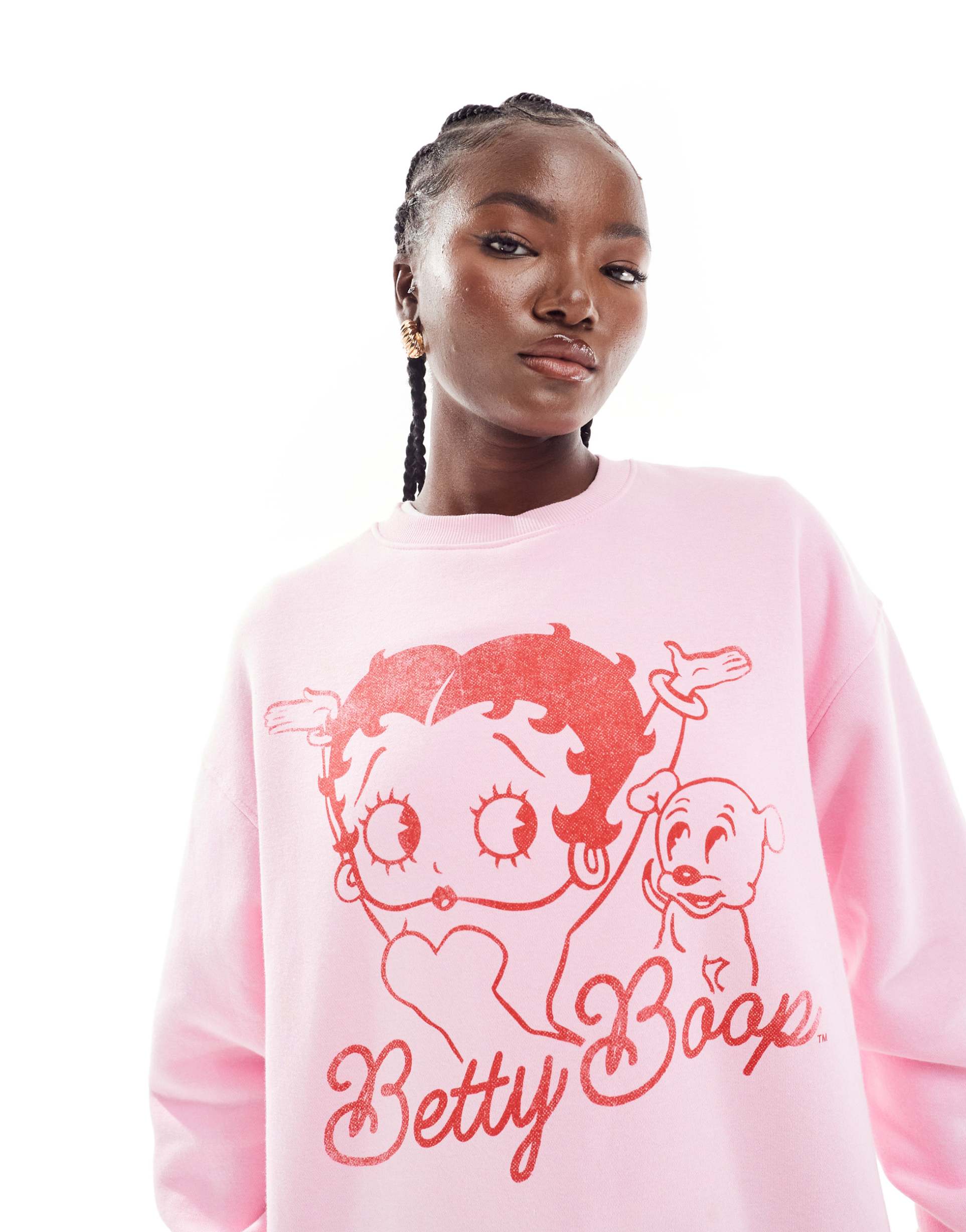 cotton on classic crew sweatshirt with betty boop graphic