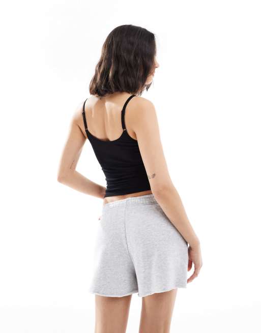 Cotton On classic fleece mini short in soft grey marle co-ord, 2 of 5