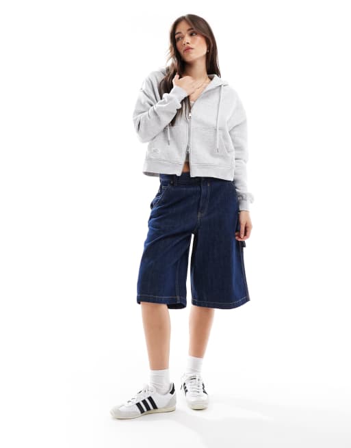 Cotton On classic fleece oversized zip through hoodie in grey marle, 2 of 4