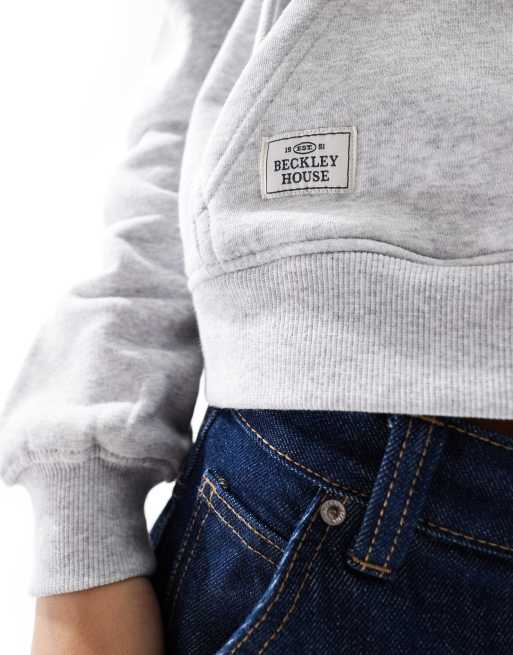 Cotton On classic fleece oversized zip through hoodie in grey marle, 3 of 4
