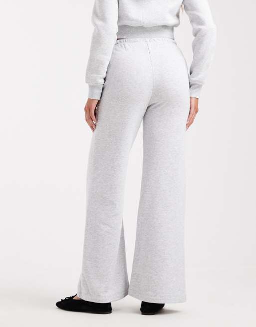 Cotton On classic fleece wide leg sweatpant in soft grey marle co-ord, 3 of 5