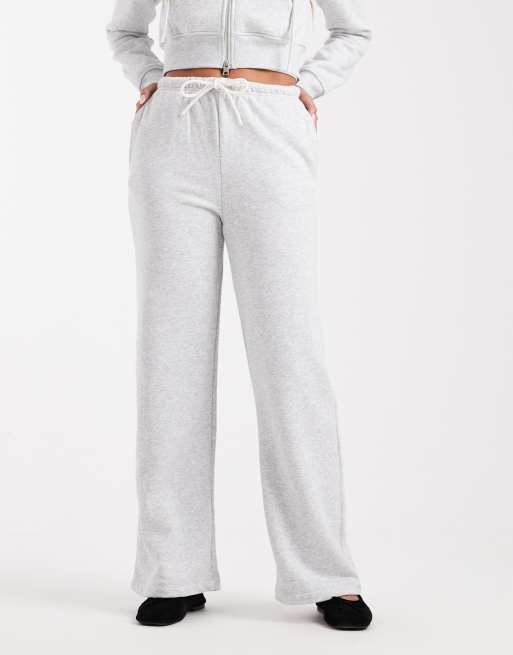 Cotton On classic fleece wide leg sweatpant in soft grey marle co-ord, 5 of 5