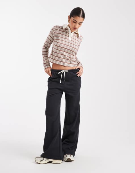 Cotton On classic fleece wide leg sweatpants in black - view 1