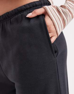 Cotton On Classic Fleece Wide Leg Sweatpants In Black