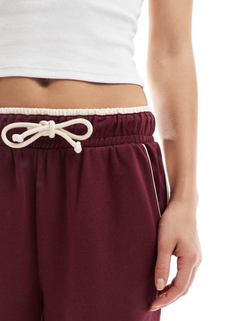 Cotton On classic fleece wide leg sweatpants in sour cherry, 2 of 5