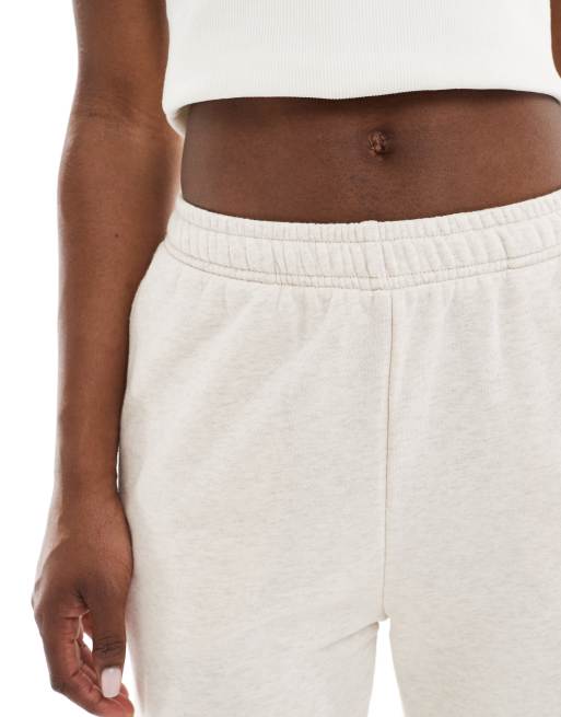 Cotton On classic fleece wide leg tracksuit pants in heathered oatmeal