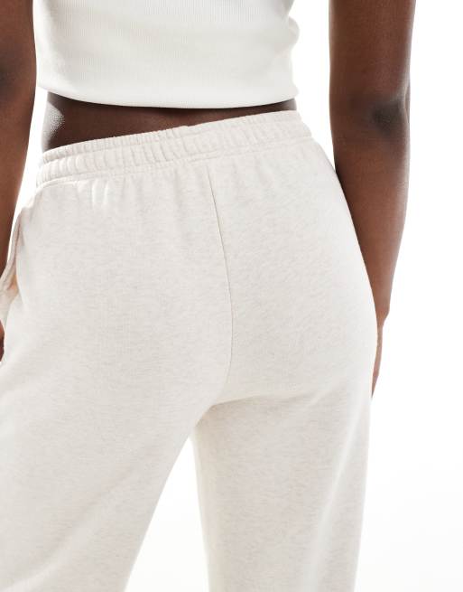 Cotton On classic fleece wide leg tracksuit pants in heathered oatmeal