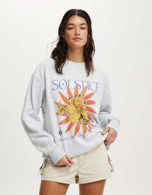 Cotton On Classic graphic crew sweatshirt in purple 