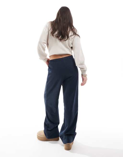 Cotton On classic wide leg trackpant in navy ASOS