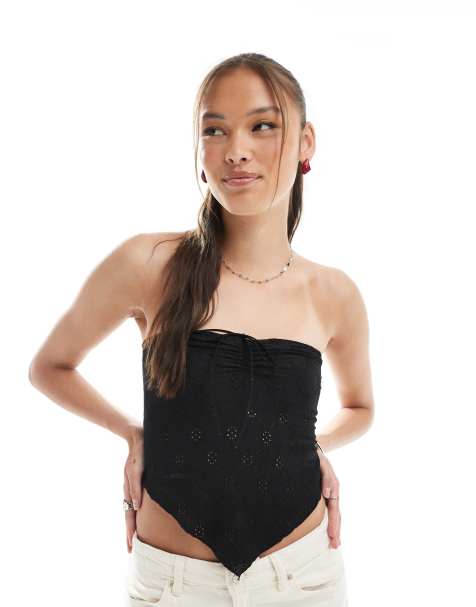 Cotton On Claudia halter tube top in black - view 1
