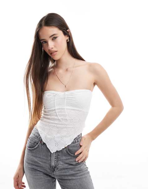 Cotton On Claudia halter tube top in white - view 1