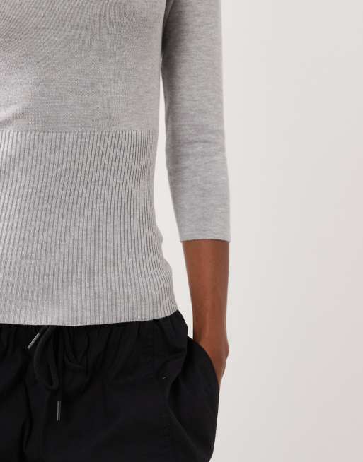 Cotton On close knit boat neck in grey marble , 3 of 4