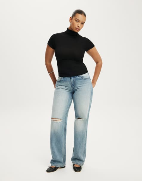Cotton On Close knit ss roll neck in black - view 1