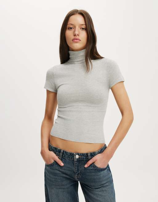 Cotton On Close knit ss roll neck in grey marle, 2 of 4