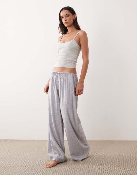 Cotton On cloud soft flannel wide leg pyjama in coconut micro check - view 1
