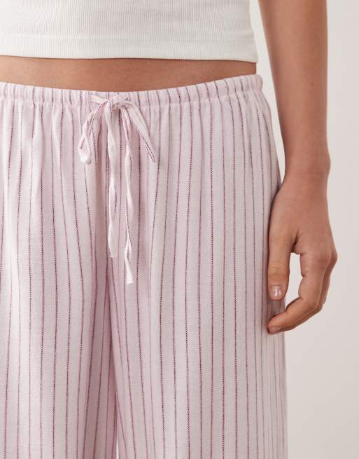 Cotton On cloud soft flannel wide leg pyjama pants in pink stripe, 2 of 4
