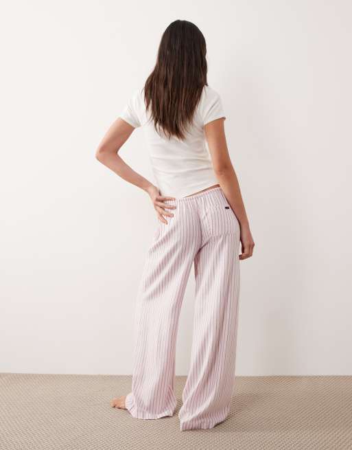 Cotton On cloud soft flannel wide leg pyjama pants in pink stripe, 4 of 4