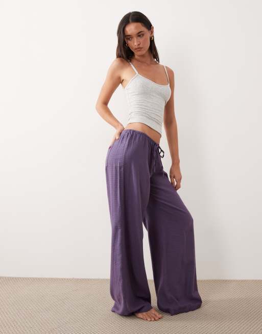 Cotton On cloud soft pyjama flannel trouser in micro blue check, 3 of 4
