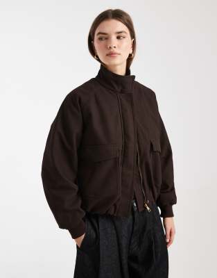 Cotton On - Clover - Bomberjacke in dunklem Eichenbraun-Brown