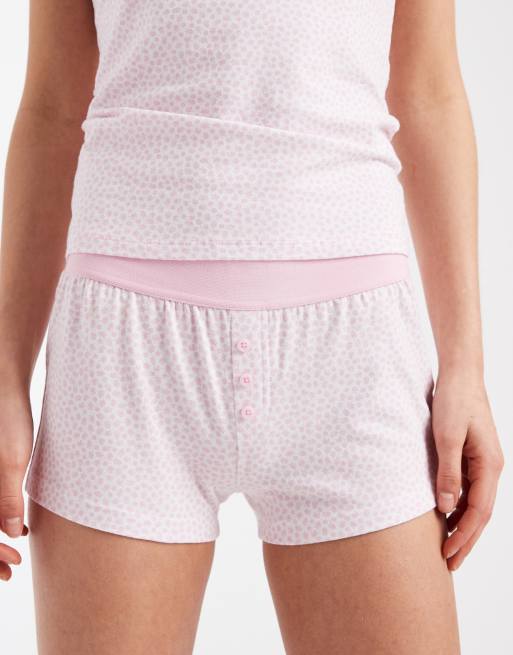 Cotton On - Completo da notte morbido con canottiera lunga e pantaloncini rosa a fiori, 3 di 4