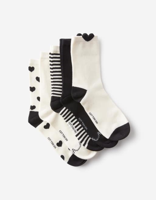 Cotton On - Confezione da 5 paia di calzini multicolore sottili