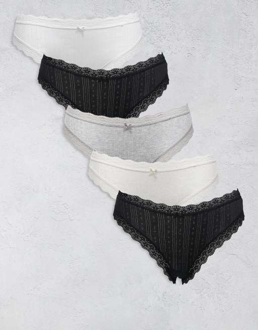 Cotton On - Confezione da 5 paia di slip sgambati basic multicolore