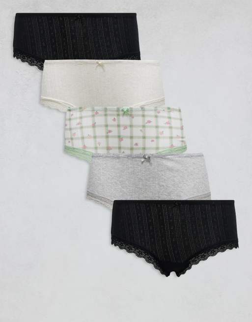 Cotton On - Confezione da 5 pantaloncini boyfriend multicolore