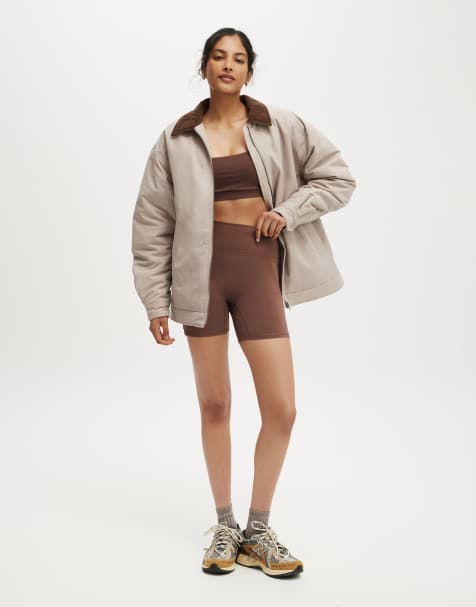 Cotton On Contrast collar oversized jacket in beige - view 1