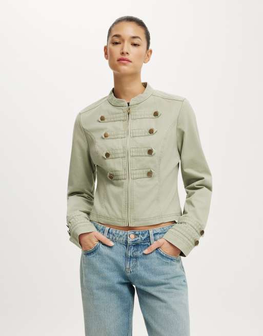 Cotton On Cora military jacket in washed pale eucalyptus, 2 of 4