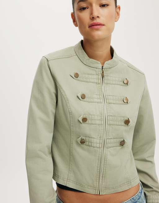 Cotton On Cora military jacket in washed pale eucalyptus, 3 of 4