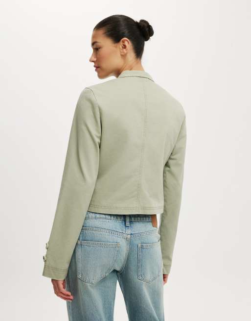 Cotton On Cora military jacket in washed pale eucalyptus, 4 of 4
