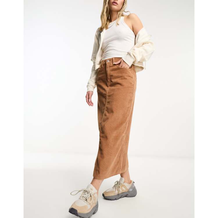 Cotton On corduroy maxi skirt in camel ASOS