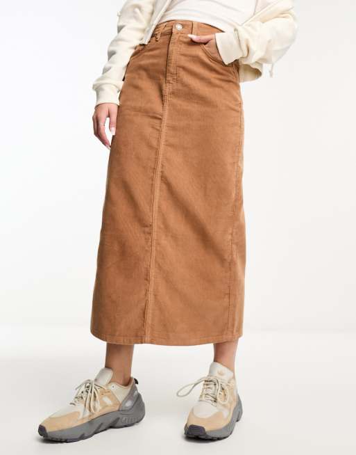 Cotton On corduroy maxi skirt in camel ASOS