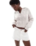 [Cotton On] Cotton On cotton cable half zip pullover jumper in oatmeal-Neutral L OATMEAL CABLE