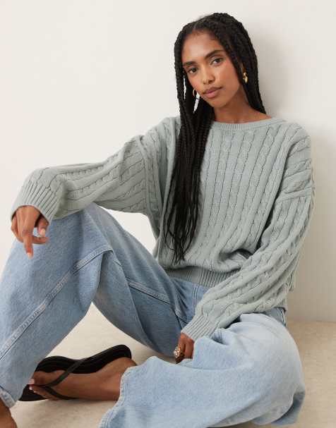 Cotton  On Cotton crew neck sweater in green - view 1