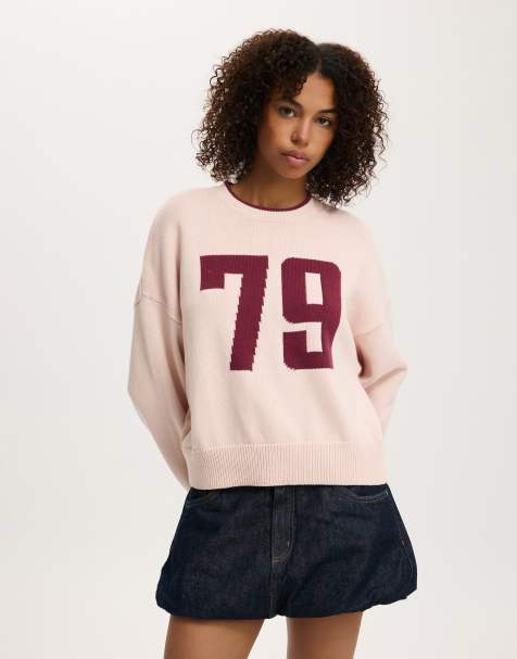 Cotton On Cotton crew neck sweater in pink - view 1