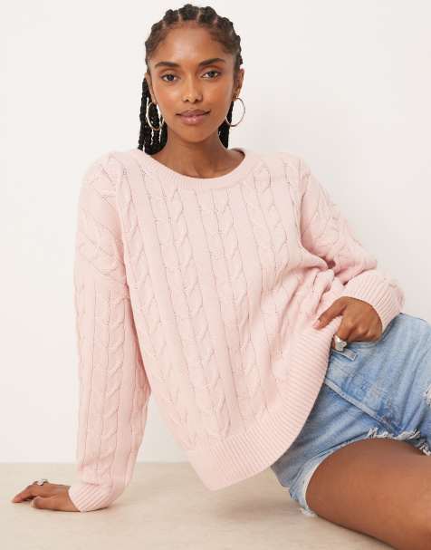 Cotton  On Cotton crew neck sweater in soft pink - view 1