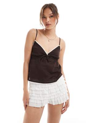 Cotton:On Cotton On cotton lace cami in dark oak-Purple