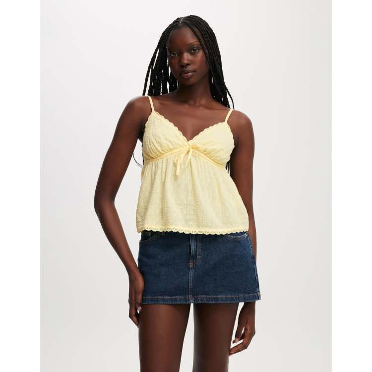 トップス ponmosir EURO Cotton lace camisole 209415465-1-yellow?$n_750w$&