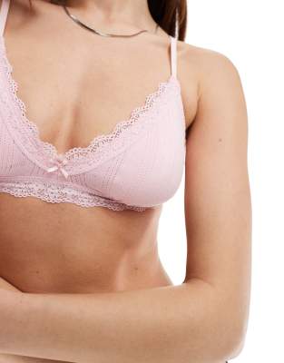 COTTON:ON COTTON ON COTTON LACE TRIANGLE PADDED BRALETTE 