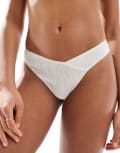 [Cotton:On] Cotton On cotton pointelle lingerie thong briefs in butterscotch-White L MULTI