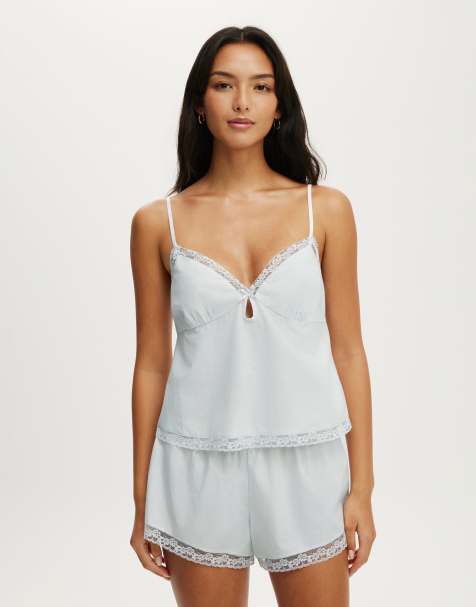 Cotton On Cotton soft keyhole cami in blue - view 1