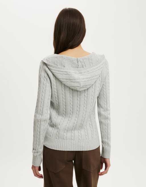Cotton On Cotton v neck pullover in grey, 4 of 4