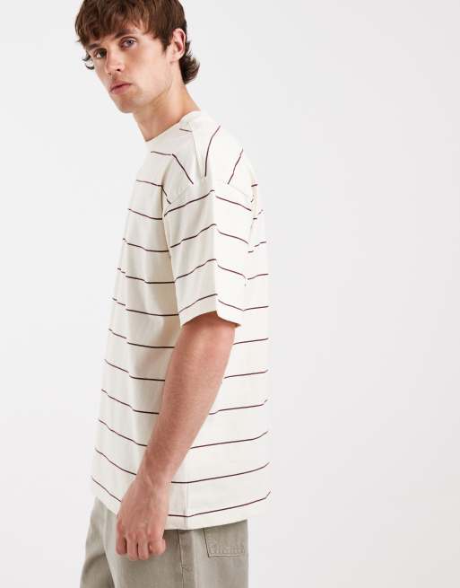 Cotton On - Cremehvid T-shirt med striber og firkantet pasform, 4 af 5